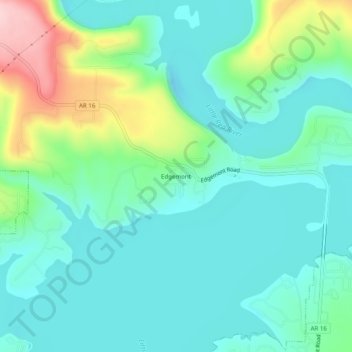 Mapa topográfico Edgemont, altitud, relieve
