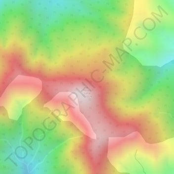 Mapa topográfico Mount Lanat, altitud, relieve