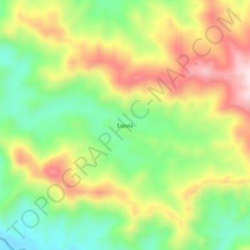 Mapa topográfico Espalá, altitud, relieve