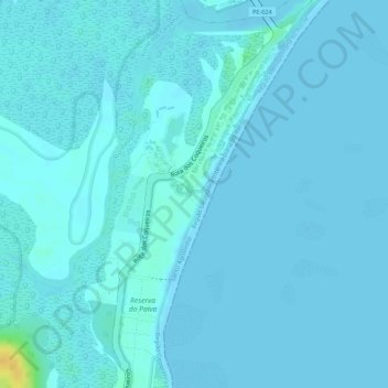Mapa topográfico Reserva do Paiva, altitud, relieve
