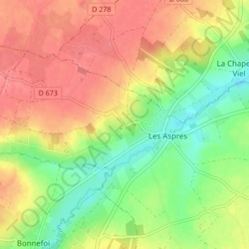 Mapa topográfico Sur le Bois, altitud, relieve