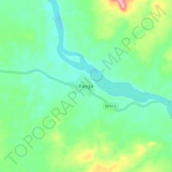 Mapa topográfico Panga, altitud, relieve