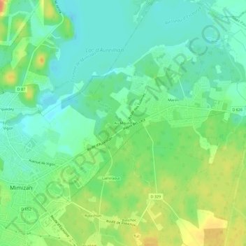 Mapa topográfico Au Moulin, altitud, relieve