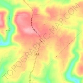 Mapa topográfico Ida, altitud, relieve