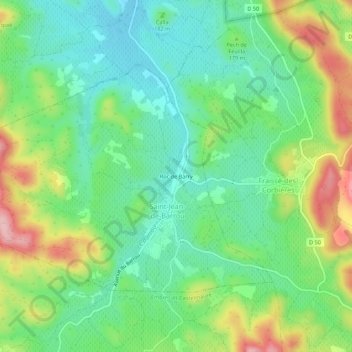 Mapa topográfico Roc de Barry, altitud, relieve