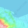 Mapa topográfico Lhokseumawe, altitud, relieve