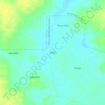 Mapa topográfico Varão, altitud, relieve