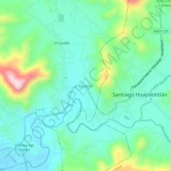 Mapa topográfico La Junta, altitud, relieve