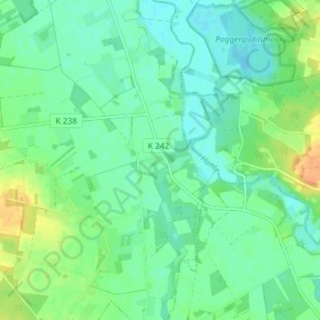 Mapa topográfico Moorbek, altitud, relieve