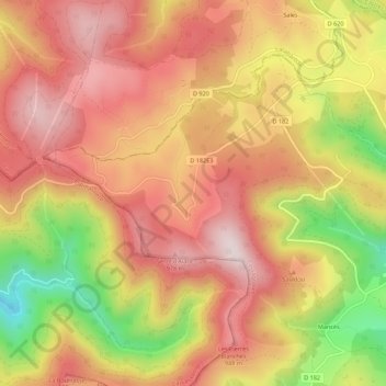 Mapa topográfico Chiffre, altitud, relieve