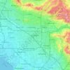 Mapa topográfico Anaheim, altitud, relieve