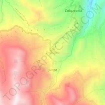 Mapa topográfico Choccopia, altitud, relieve