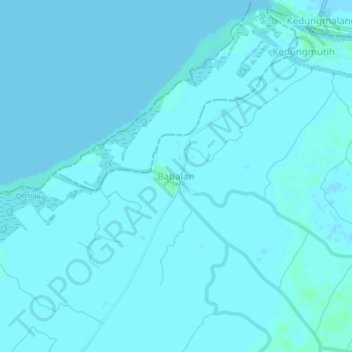Mapa topográfico Babalan, altitud, relieve