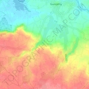 Mapa topográfico Brendaouez, altitud, relieve