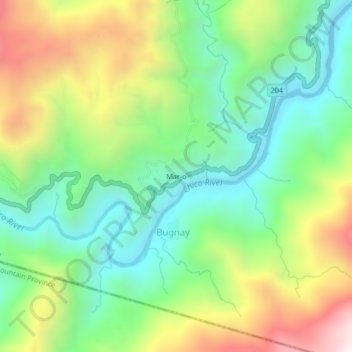 Mapa topográfico Mar-o, altitud, relieve