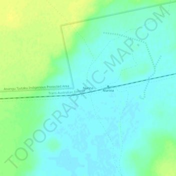 Mapa topográfico Nurina, altitud, relieve
