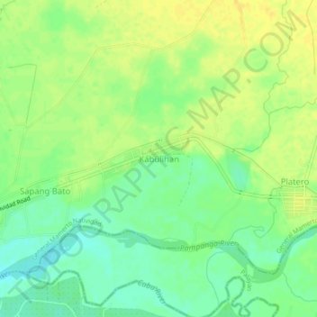 Mapa topográfico Kabulihan, altitud, relieve