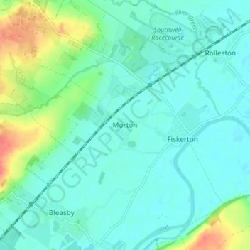 Mapa topográfico Morton, altitud, relieve
