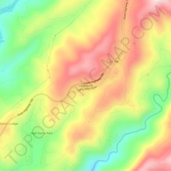 Mapa topográfico Long Barn, altitud, relieve