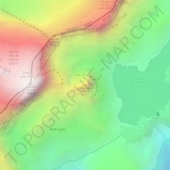 Mapa topográfico El Diamante, altitud, relieve