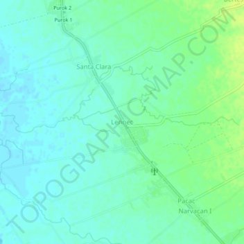 Mapa topográfico Lennec, altitud, relieve