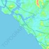 Mapa topográfico Thalassery, altitud, relieve
