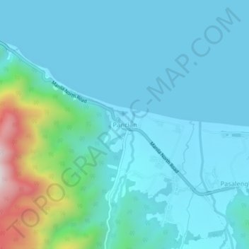Mapa topográfico Pancian, altitud, relieve
