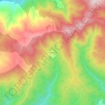 Mapa topográfico Linhar de Pala, altitud, relieve