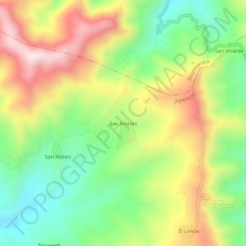 Mapa topográfico San Andrés, altitud, relieve