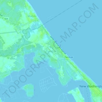 Mapa topográfico Tambak, altitud, relieve