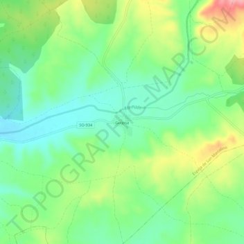 Mapa topográfico Guijosa, altitud, relieve