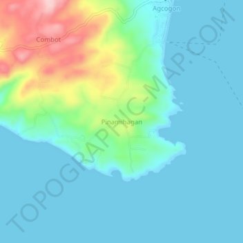 Mapa topográfico Pinamihagan, altitud, relieve