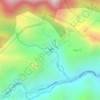 Mapa topográfico PulangBato Falls, altitud, relieve