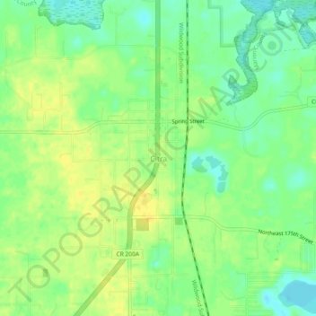 Mapa topográfico Citra, altitud, relieve