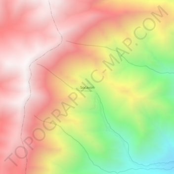 Mapa topográfico Socavon, altitud, relieve