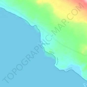 Mapa topográfico La Libertad, altitud, relieve