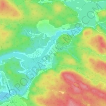 Mapa topográfico Tee Lake, altitud, relieve