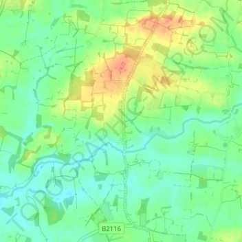 Mapa topográfico Wineham, altitud, relieve
