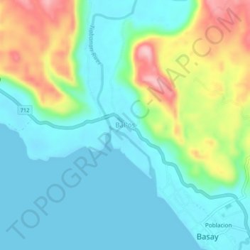Mapa topográfico Bal-os, altitud, relieve