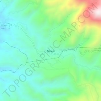 Mapa topográfico Tzojlum, altitud, relieve