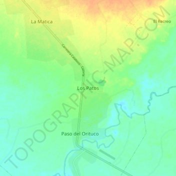 Mapa topográfico Los Patos, altitud, relieve