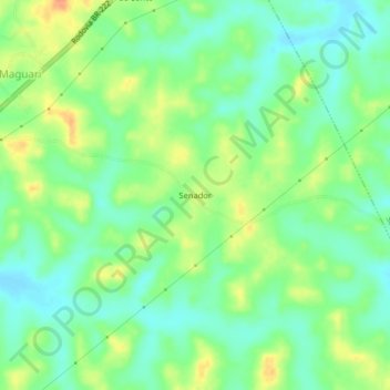 Mapa topográfico Senador, altitud, relieve