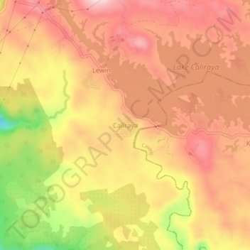 Mapa topográfico Caliraya, altitud, relieve