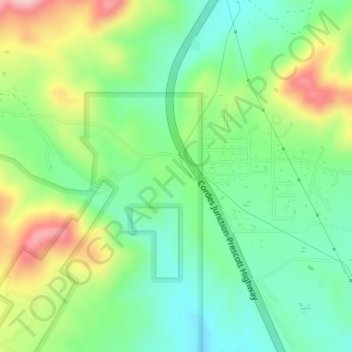 Mapa topográfico Poland Junction, altitud, relieve
