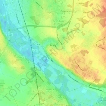 Mapa topográfico Le Bourg, altitud, relieve