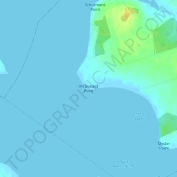 Mapa topográfico McDonald Point, altitud, relieve