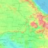 Mapa topográfico จังหวัดอุบลราชธานี, altitud, relieve