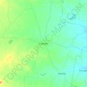 Mapa topográfico Chandur, altitud, relieve