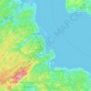 Mapa topográfico Surette Island, altitud, relieve