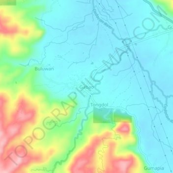 Mapa topográfico Gabao, altitud, relieve
